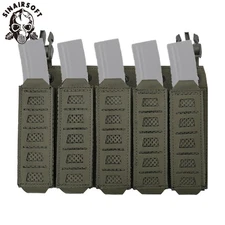 Tactical MP5/7 Magazine Pouch Vest Chest Rig Placard Mag Holder Bag w/ Hook Back