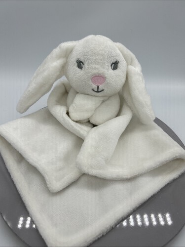 Modern Baby Plush White Bunny Rabbit Security Blanket Lovey - Picture 1 of 4