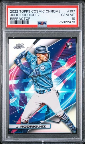 2022 TOPPS COSMIC CHROME REFRACTOR JULIO RODRIGUEZ #197 PSA 10