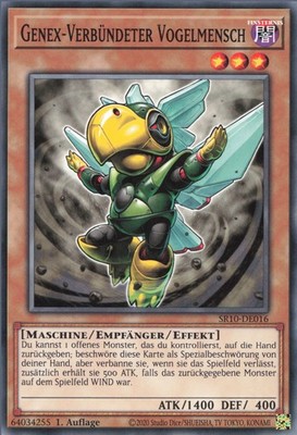 YuGiOh Genex-Verbündeter Vogelmensch SR10-DE016 Common NM 1st