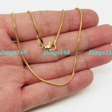 18K Yellow Gold Filled Tarnish-Free 3 mm Thick 16" Italian Snake Chain Necklace