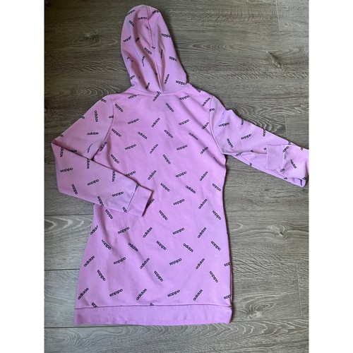 Adidas all Over Logo Hooded Dress Size 8/10 Girls - Picture 2 of 6