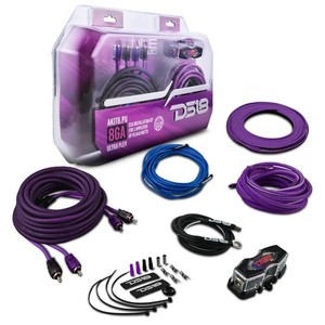 0 GA Amp Wire Kit DS18 AKIT0.PU 3500W RMS 250A Fuse Purple Car Audio Wiring Kit