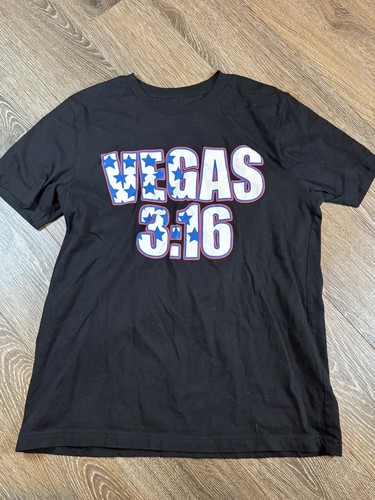 WWE Authentic Stone Cold Steve Austin Vegas 3:16 Shirt Black Adult Large Skull - Picture 1 of 6