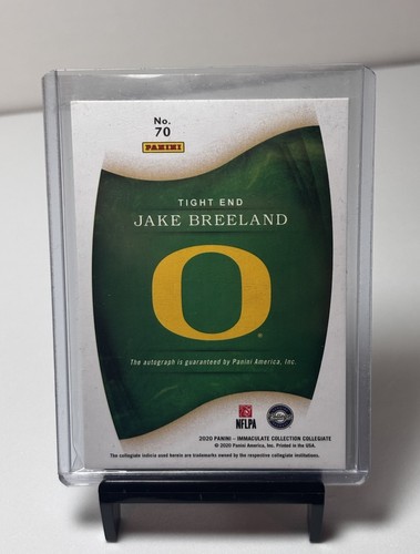Jake Breeland 2020 Panini Immaculate Collegiate RC Auto 72/99 - Oregon - Picture 2 of 2