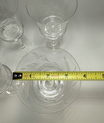 Vintage Blefeld Floral Weizen geätzt klar Weinglas Stielglas 7er Set - Bild 4 von 5