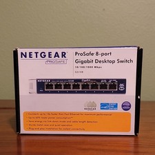 NETGEAR ProSafe GS108 8-Port Gigabit Ethernet Desktop Switch Unmanaged Layer 2