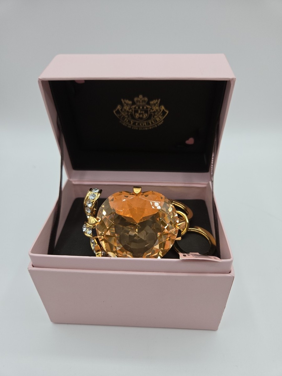 JUICY COUTURE Heart & Bow Engagement Ring Keychain NWT With