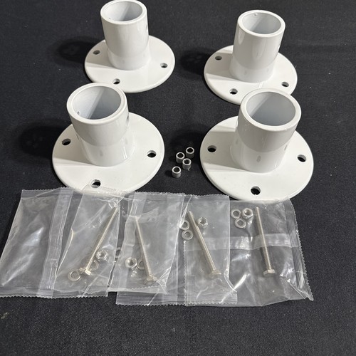 Set of 4 In Ground Swimming Pool Aluminum Deck Flanges For Slide With Hardware - Picture 1 of 6