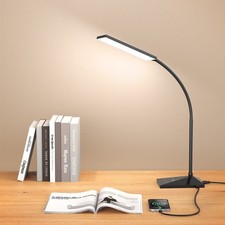 LED Desk Lamp with USB Charging Port, Eye-Caring, 5 Color Modes,6 Brightness ...
