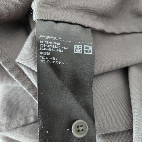 Chemisier décontracté femme vendu Uniqlo kaki manches 3/4 M printemps/été