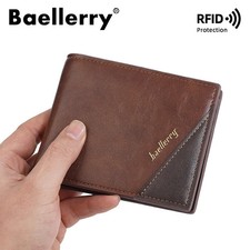 Baellerry Ultra Thin Men's RFID Blocking Wallet with Zippered Coin Pocket, Slim