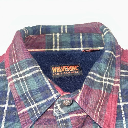 Chaqueta forrada de vellón a cuadros vintage Wolverine para hombre 3XL borgoña/amarillo/azul - Imagen 2 de 10