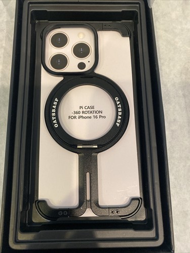 iPhone 16 Pro Handyhülle OATSBASF Ständer Metall Bumper Rahmenlos Schwarz - Bild 9 von 15