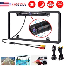 Backup Camera Waterproof Night Vision HD Wide Angle License Plate Car Rear View