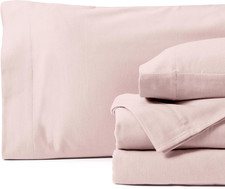 Blush Pink Luxury Flannel Queen Sheets  100 Cotton, Ultra-Soft  Cozy