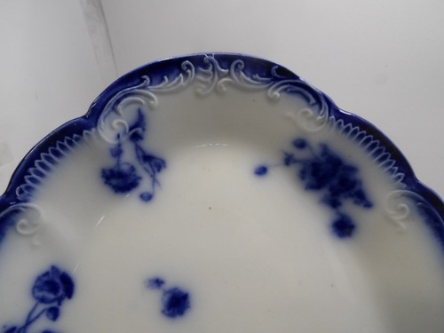 Antique Grindley Flow Blue Large Platter Pattern 14"x10" - Picture 5 of 9