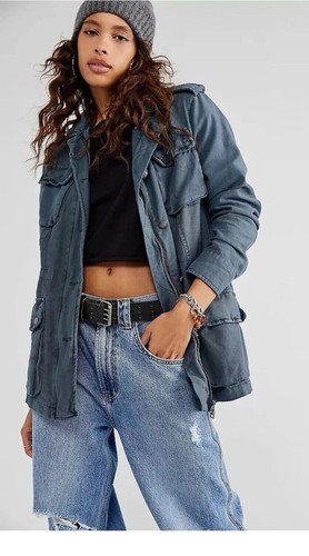 Free People Not Your Brother’s Surplus Jacket Cinched Waist Blau Gr. L 168 $ - Bild 3 von 12