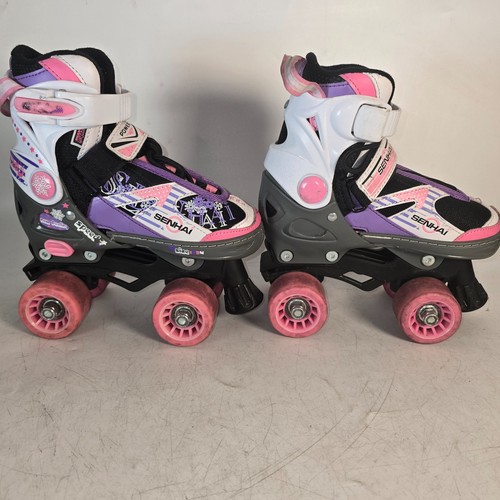 Power Adjustable Quad Roller Skates By Senhai- Size Small 29-32 (UK11 -13 kids) - Picture 2 of 7