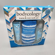 Bodycology Fragrance Mist Body Cream Warm Cozy Socks Gift Set Coconut - NEW