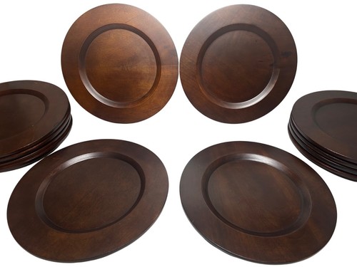 12er Set Holz Ladegerät Platten 13" Durchmesser 1" dick rund Design für elegante T - Bild 10 von 17