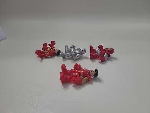 Hasbro Marvel Super Hero Squad Iron Man Silver Build Tony Stark 4 Action Figures - Picture 18 of 24