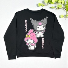 Sanrio Kuromi My Melody Sweatshirt Medium Black Crewneck 2023 Cute Anime Kawaii