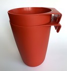 (2) IKEA “Bygel” RED Plastic Container/Planters - Use On Rail System Or Alone