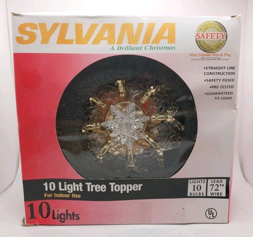 SYLVANIA BEAUTIFUL 10 LIGHT CHRISTMAS TREE TOPPER IN ORIGINAL BOX - Picture 4 of 5
