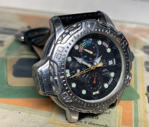 UNGEWÖHNLICHER 1990er Lotus 43mm 20ATM Edelstahl Taucher Chronograph mit Tiefensensor - Ufix - Bild 2 von 15