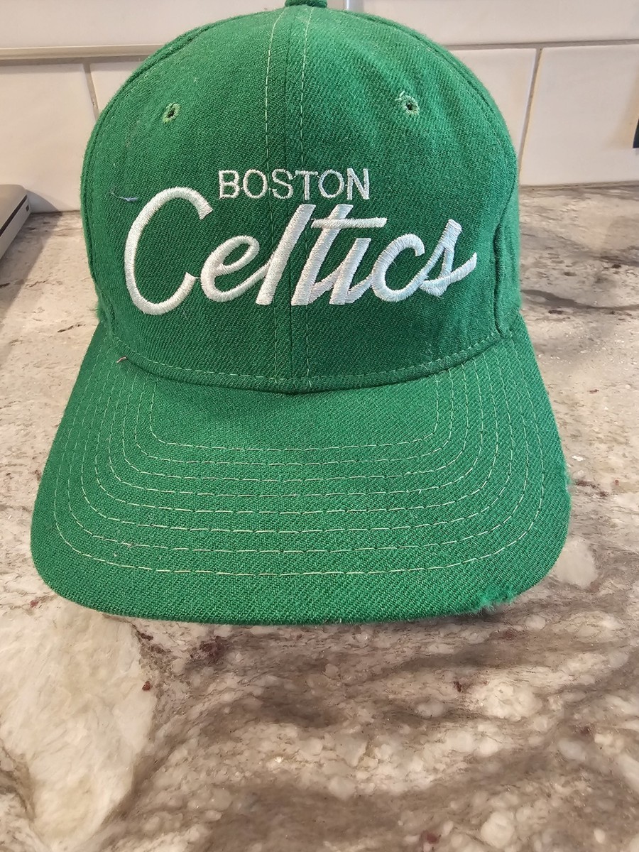 vintage sports specialties snapback Boston Celtics Hat Cap 100 Wool (■) - Technical View