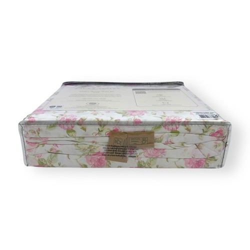 Laura Ashley Catriona Cotton Percale KING Sheet Set Floral White Pink Green - Picture 6 of 10
