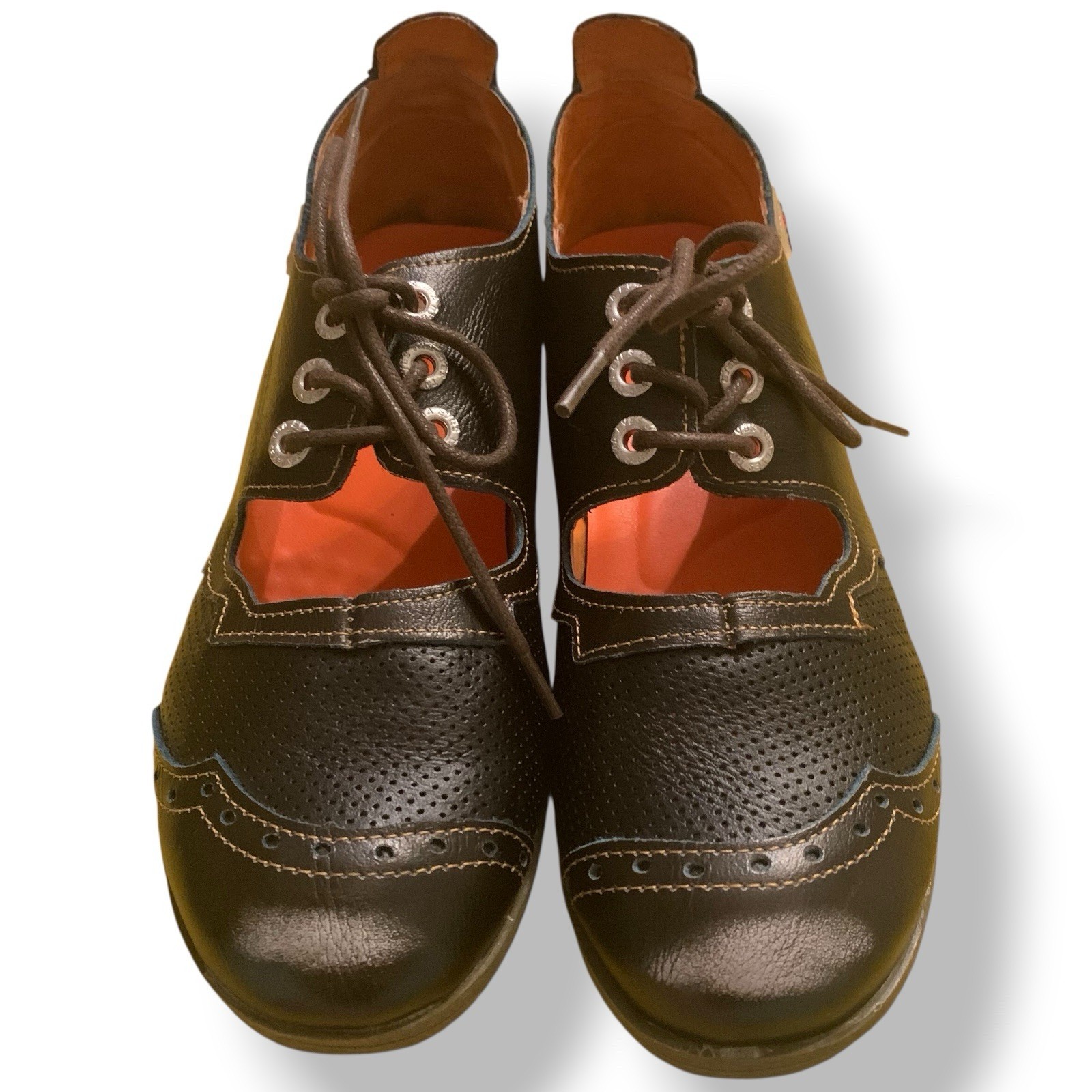 TMA EYES & MAiA Black Hand Stitched Leather Mary Janes Comfort Sz 8 US 39 EU