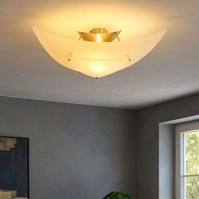 Deckenlampe Deckenleuchte Beleuchtung Glas Stahl Wohnzimmerlampe Küchenlampe