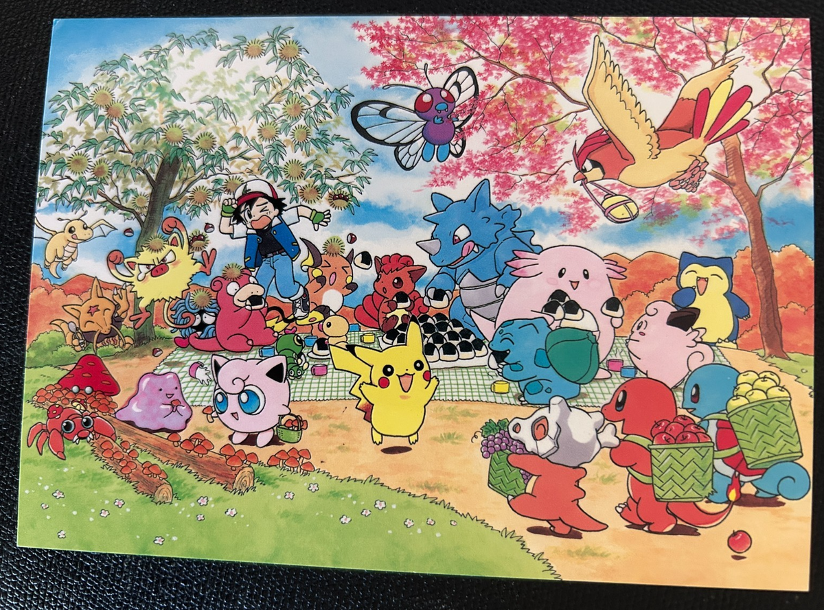 Pokemon Postcard 1 sheet Pikachu & Friends by Keiko Fukuyama Art