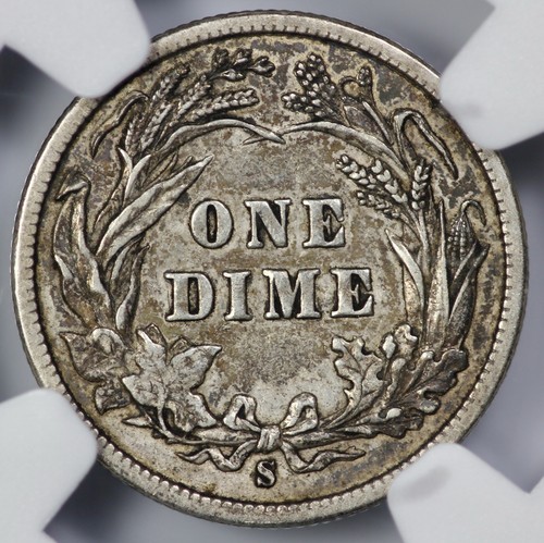 1898-S Barber 10c Silver Dime NGC XF 40 - Picture 3 of 4