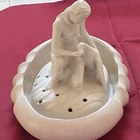 Gorgeous Van Briggle Maiden Nude with Goose Flower Frog & Console Art Noveau