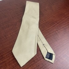 Daniel Cremieux Men's Tie Polka Dot Yellow Gold 100% Silk Necktie Made in USA