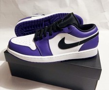  553558-500 Nike Air Jordan Retro 1 Low Court Purple Men’s Sz 9.5