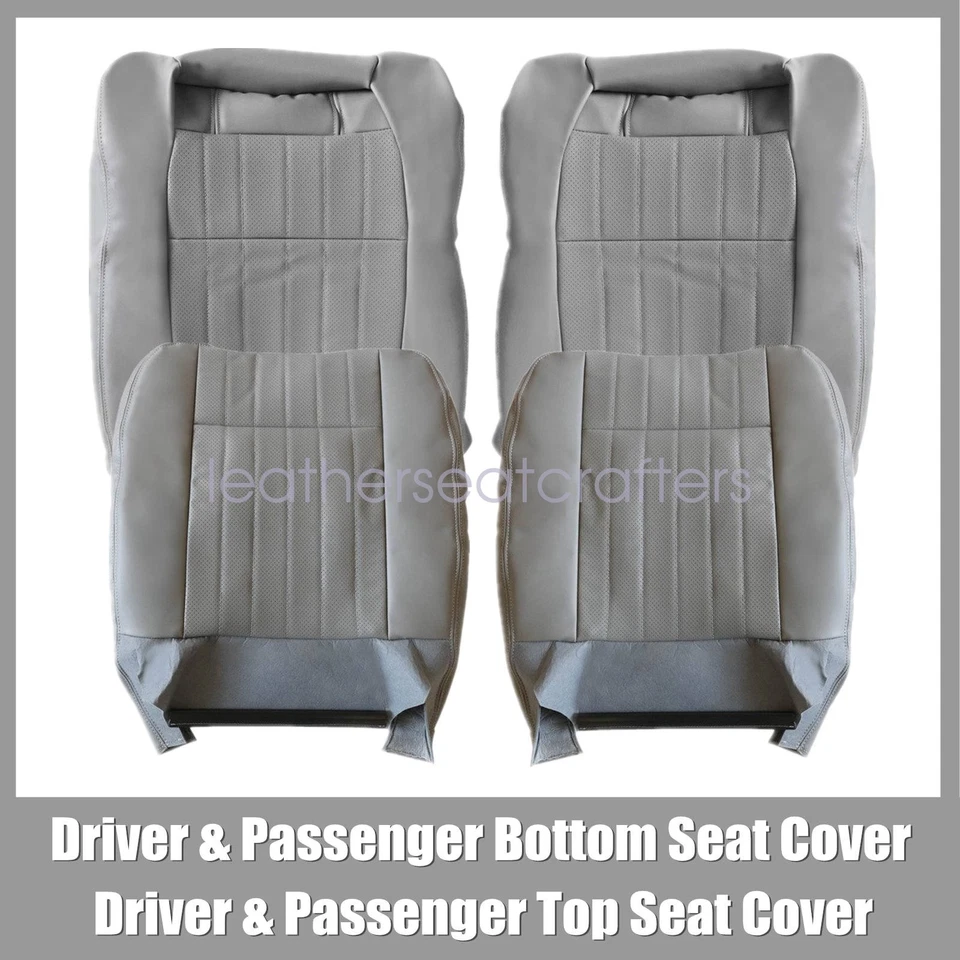 For 1994 95 1996 Chevy Impala SS Driver & Passenger Leather Seat Cover Med Gray - Изображение 3 из 4