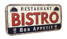 Blechschild Restaurant Bistro Replikat Retro Design Dekoration