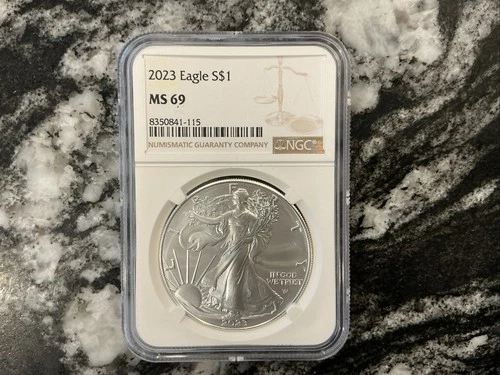 2023 $1 American Silver Eagle NGC MS69 BROWN LABEL 1 oz ASE .999  FINE SILVER