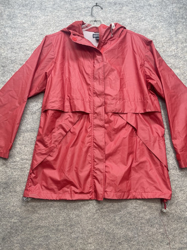 Lands End Regenjacke Größe M rot durchgehender Reißverschluss Kapuze belüftet - Bild 1 von 11
