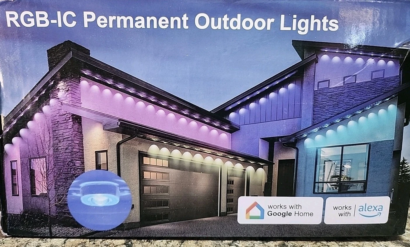 100FT Permanent Outdoor Lights Smart RGBIC Outdoor Lights Bluetooth control Xmas