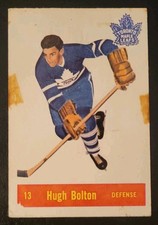 1957-58 Parkhurst Hugh Bolton Hockey Card #13