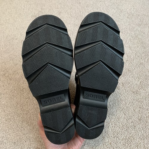 Sorel Joanie IV Y Strap Platform Wedge Women's Sandals Black/Sea Salt Size 7 - Picture 5 of 7