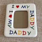 Retro Vintage I Love My DADDY Ceramic Picture Frame Magnet 3 1/4” X 3” No Magnet