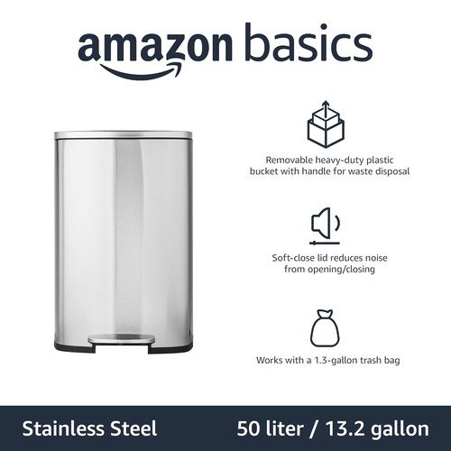 Amazon Basics Smudge [&apos;50 Liter&apos;], [&apos;Satin Nickel&apos;]  - Bild 2 von 6