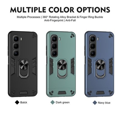 Luxury Hybrid Armor Ring Holder Stand Hard Case Cover For Infinix Hot 60 Pro+