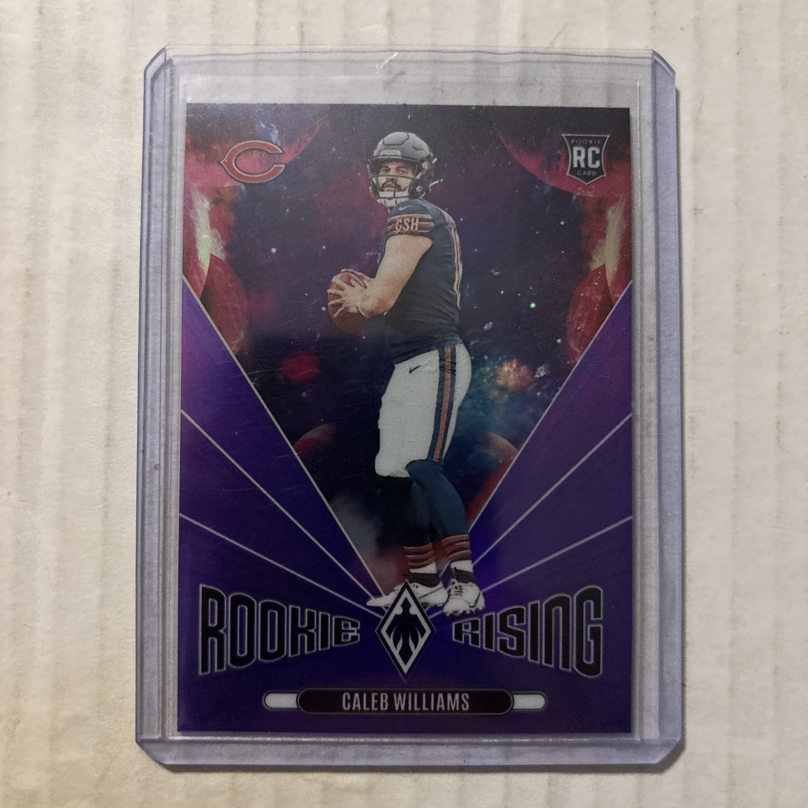 2024 Panini Phoenix Caleb Williams Rookie Rising Purple Parallel RC - Bears